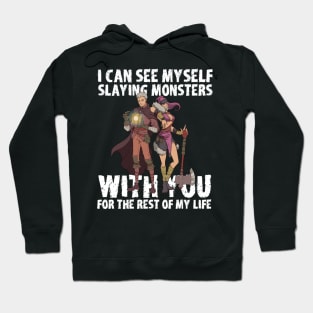 Roleplaying RPG Couple Gift Valentines Day Barbarian Wizard Hoodie